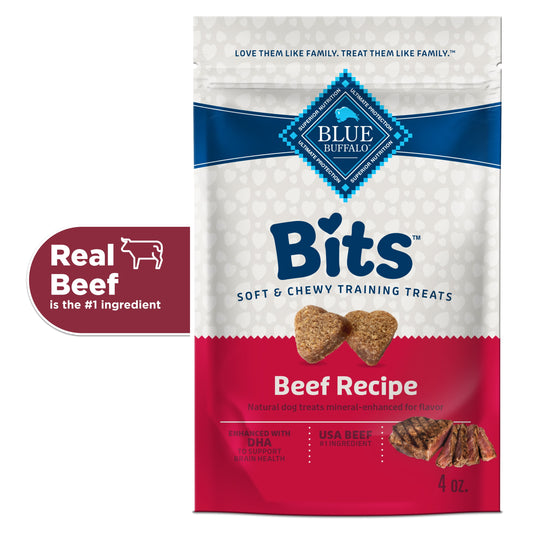 BLUE Bits Training Treats Beef Flavor Soft Treats for Dogs, Whole Grain, 9 Oz. Bag