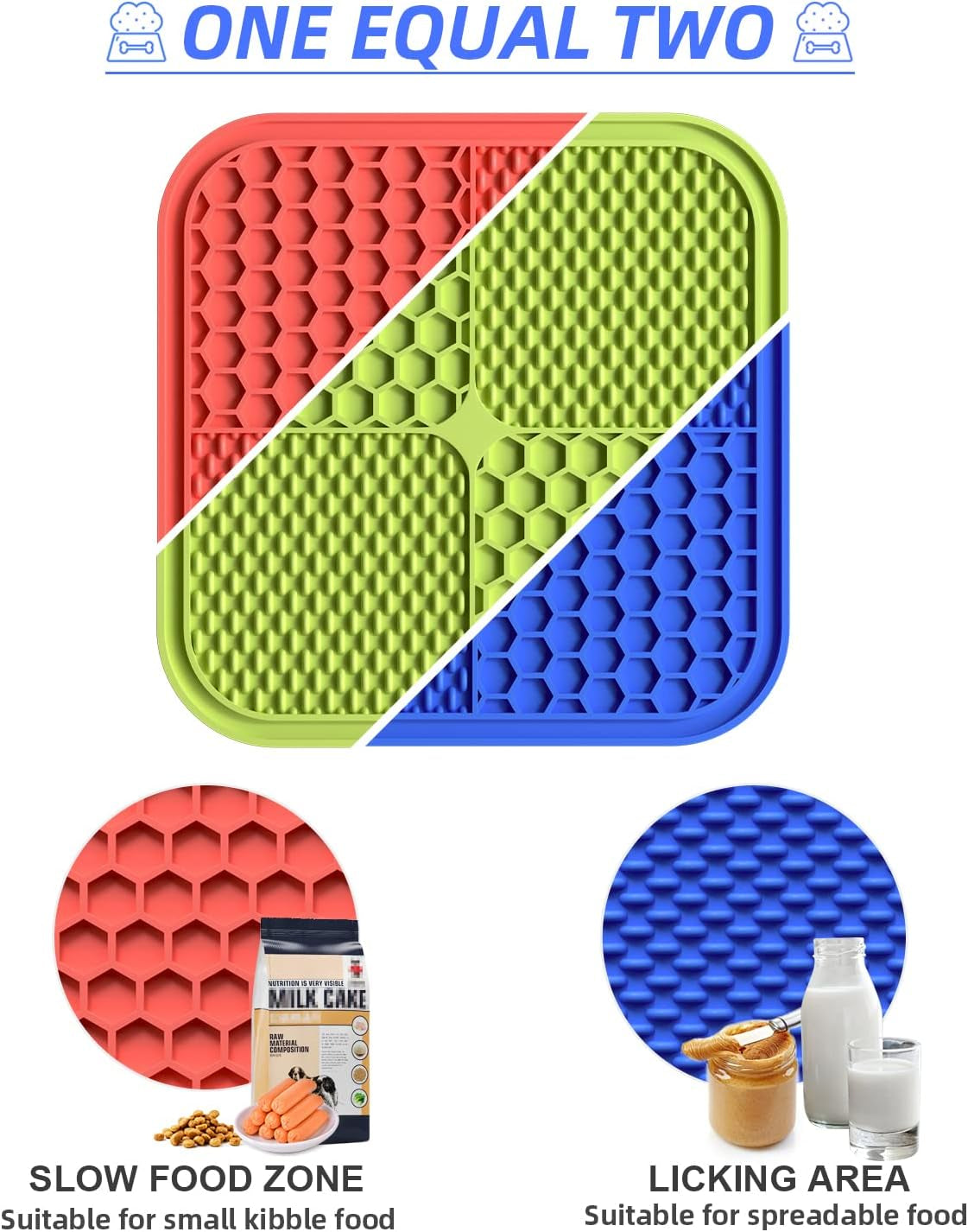 Lick Mat for Dogs - 3 Pack Slow Feeder for Puppy & Cat,Feeding Mat for Large&Small Dogs,Boredom and Anxiety Reducer,Perfect for Food, Treats, Yogurt and Peanut Butter